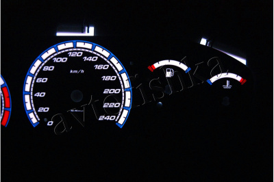 Nissan Almera N16 рестайл светодиодные шкалы (циферблаты) на панель приборов