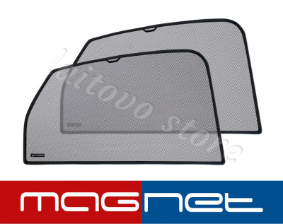 Renault Kangoo (2008-2013) комплект бескрепёжныx защитных экранов Chiko magnet, задние боковые (Стандарт)